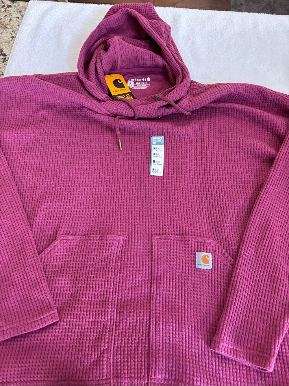 Carhartt Women’s Waffle Knit Hoodie - Magenta